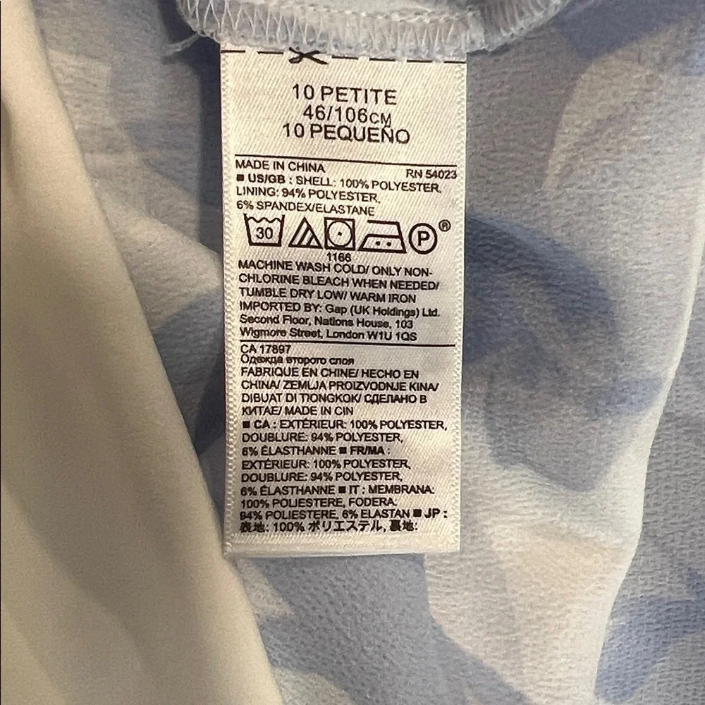 Banana Republic Blue & White Floral Racerback Dress Size 10P